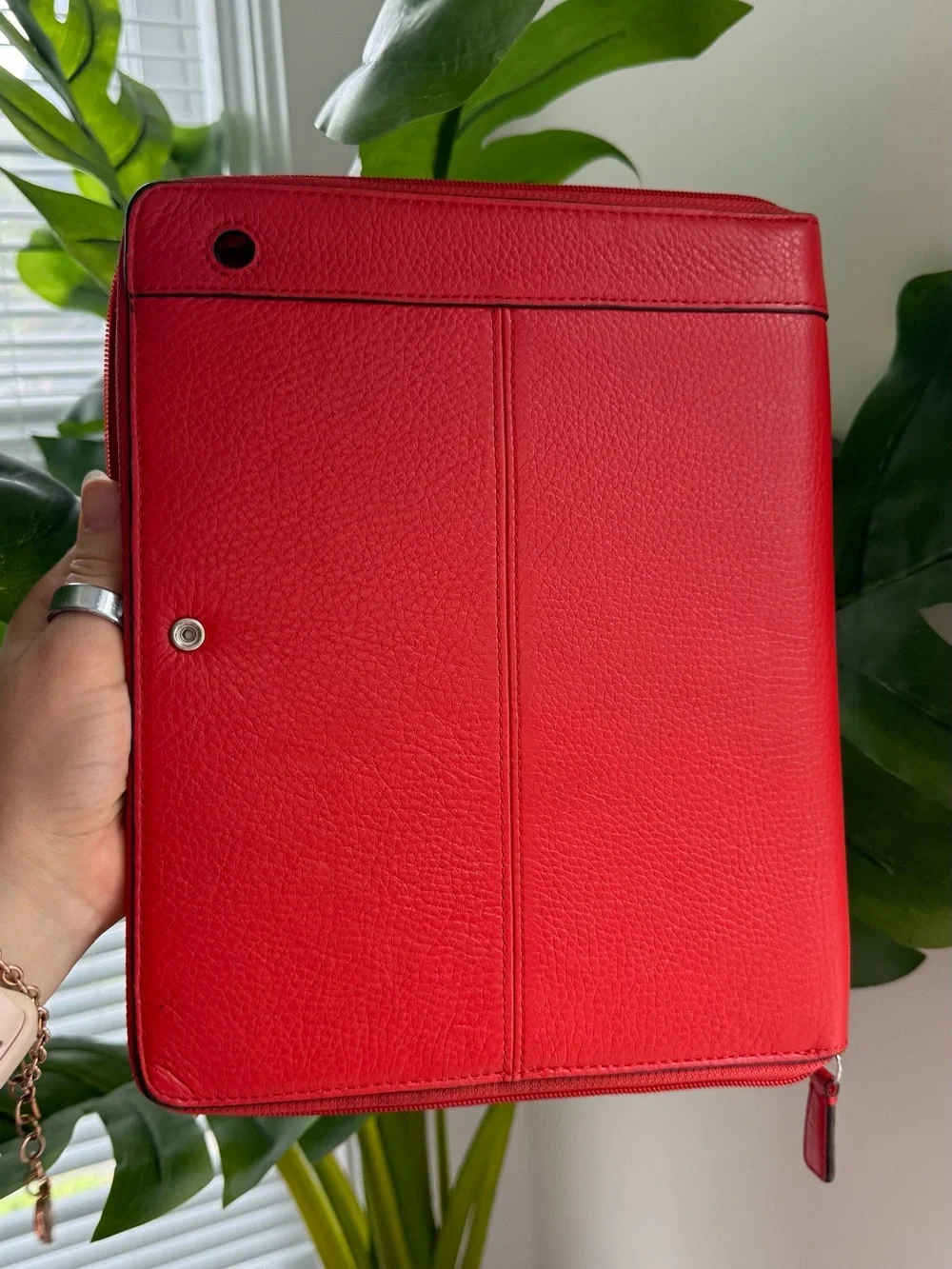 Coach Red Leather Zip Tablet Folio